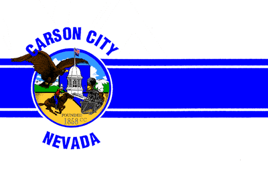 Carson City, Nevada seal with blue banner used on Carson City, NV commercial cleaning services page